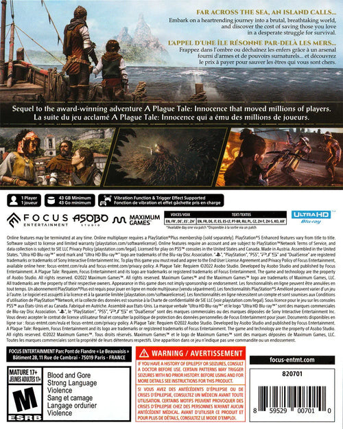 A Plague Tale: Requiem — New — PlayStation 5